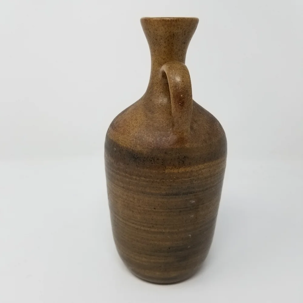 Pottery Jug Handle Spout Stoneware Marked M